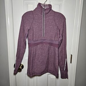 Lululemon Run Full Tilt Purple Space Dye Half Zip Pullover Jacket Size 4